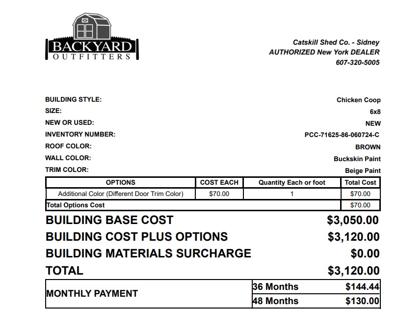 8x6 Chicken Coop 71625