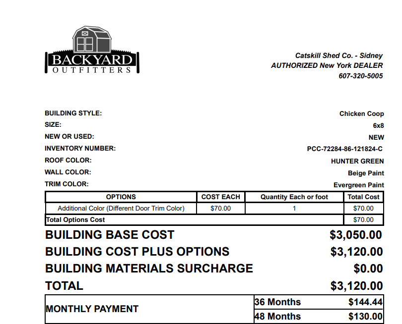 8x6 Chicken Coop 72284
