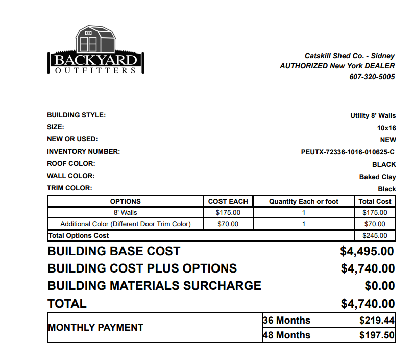 10x16 Shed Economy 72336