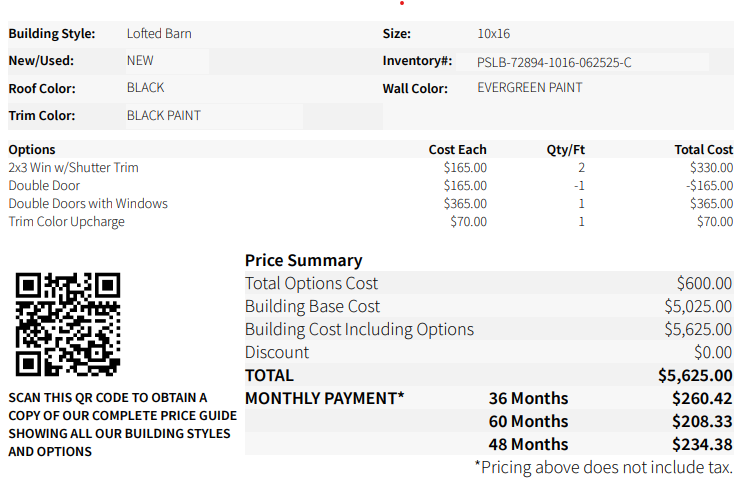 Side Lofted Barn 72894