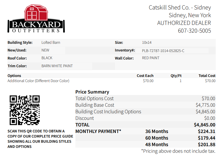 10x14 Lofted Barn 72787
