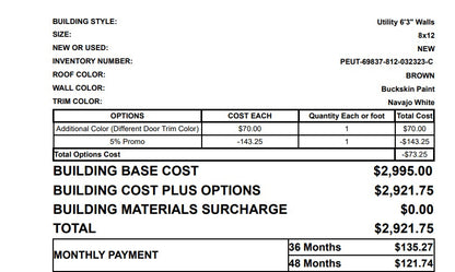 8x12 Utility Economy 69837