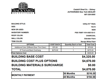 10x14 Sloped Shed 70597