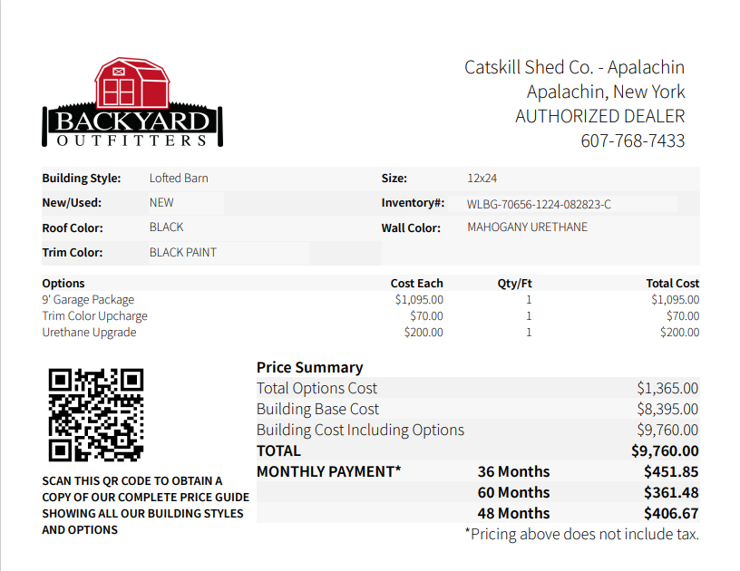 12x24 Lofted Garage 70656