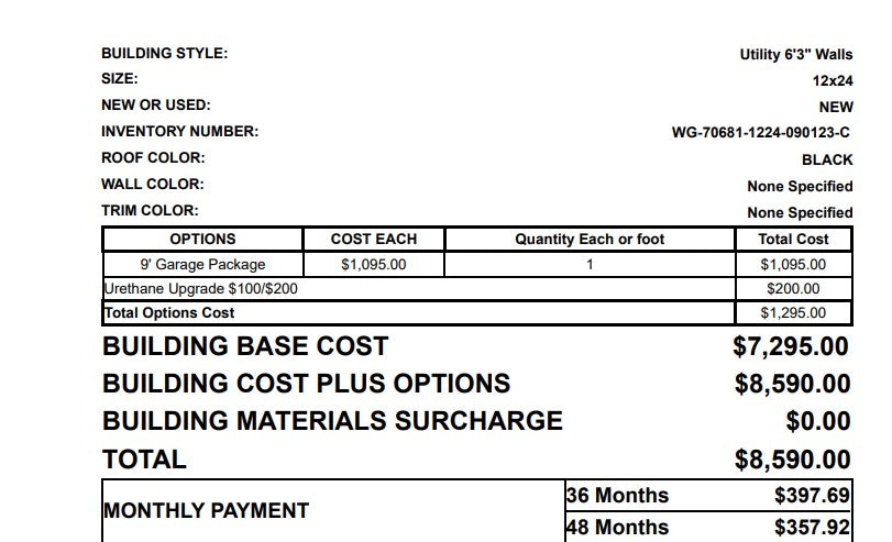 12x24 Utility Garage 70681