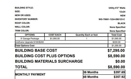 12x24 Utility Garage 70681
