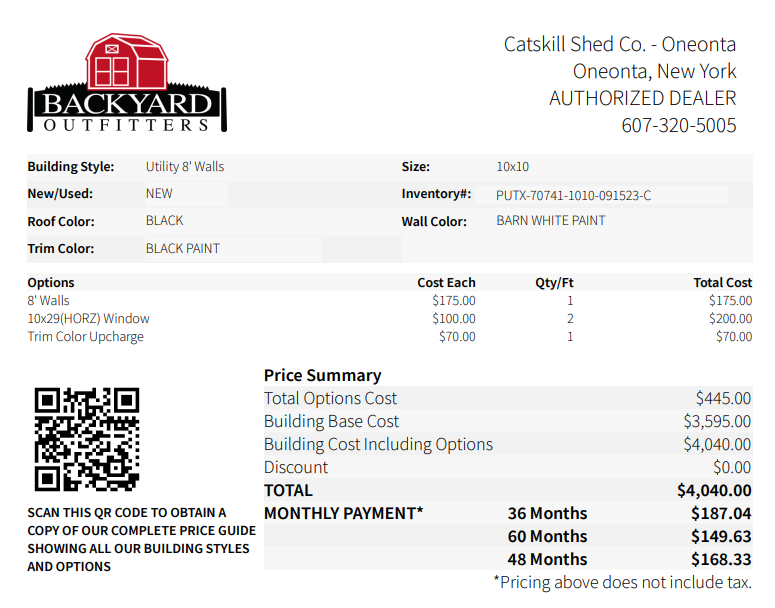 10x10 Utility Shed 70741