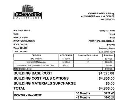 10x14 Utility Shed 71374