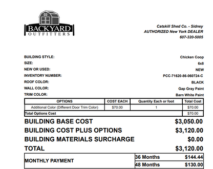 8x6 Chicken Coop 71620