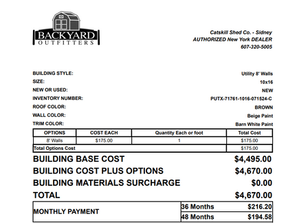 10x16 Utility Shed 71761