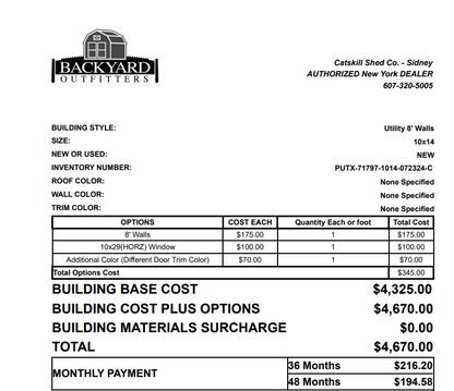10x14 Utility Shed 71797