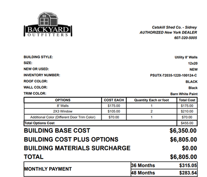 12x20 Utility Shed 72035