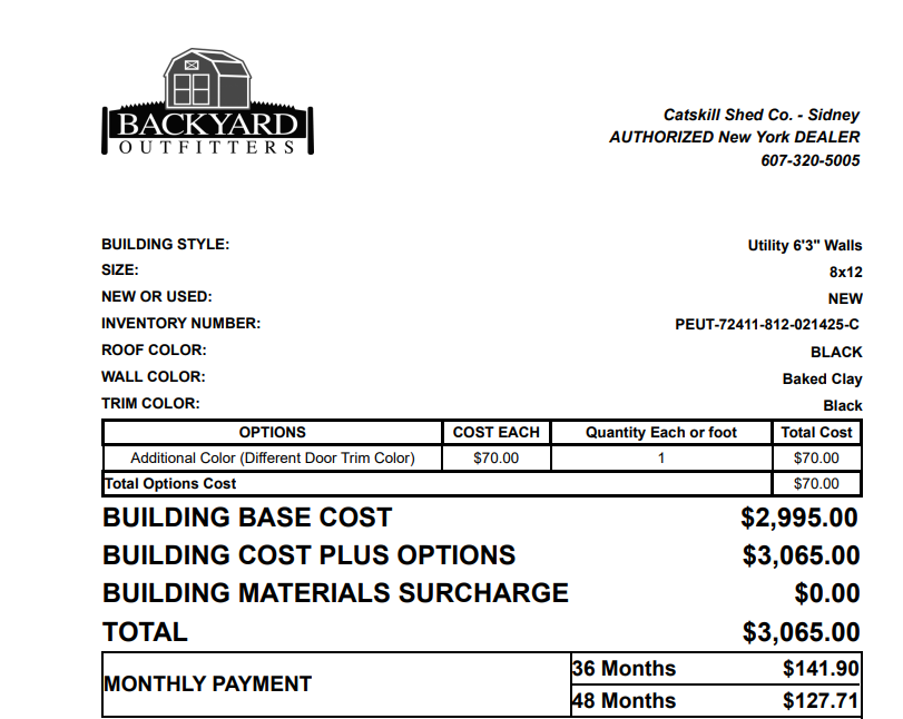 8x12 Economy Shed 72411