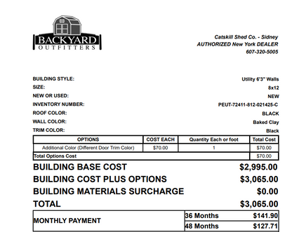 8x12 Economy Shed 72411