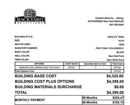 10x14 Side Utility 72461