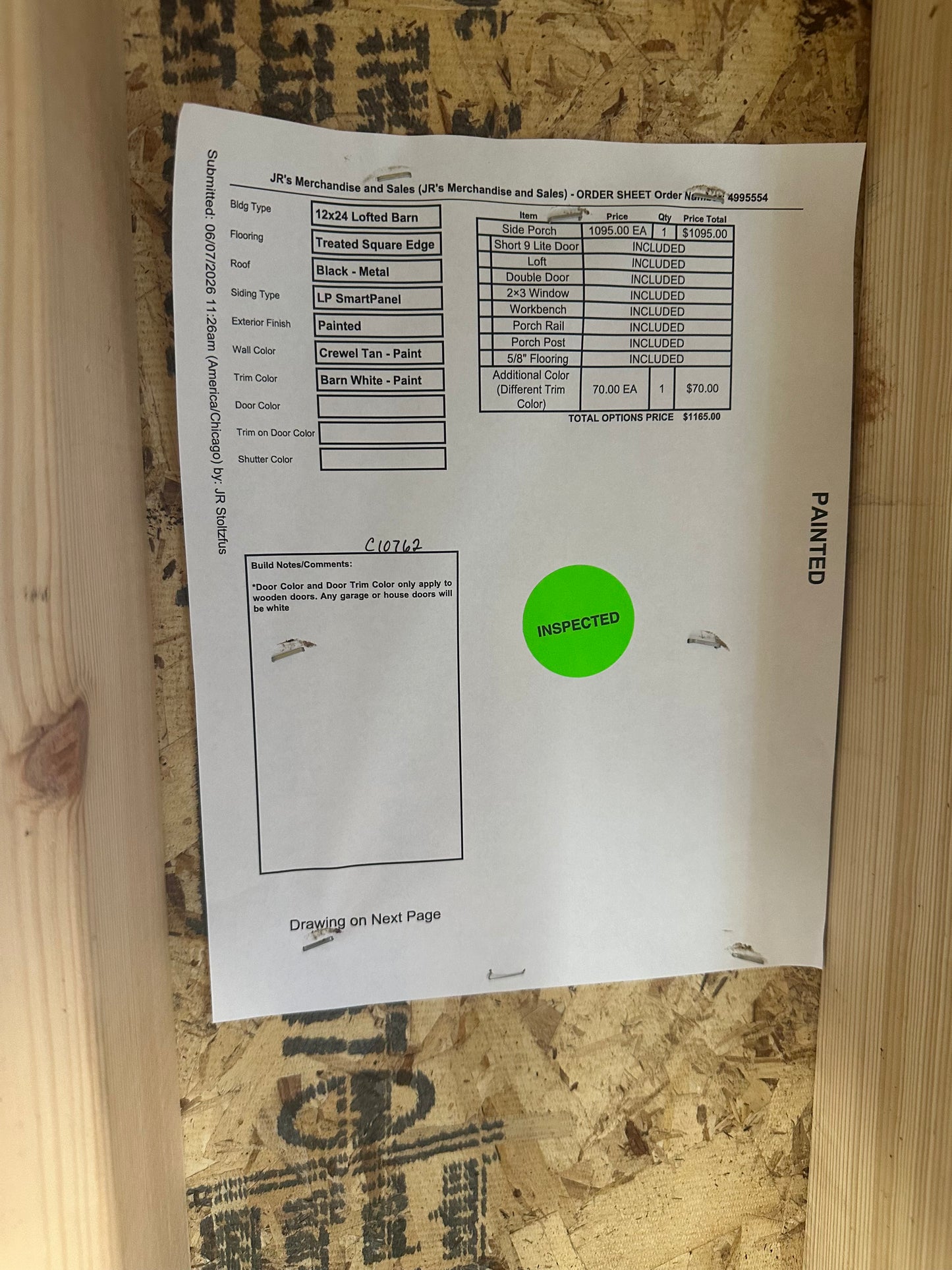 12x24 Lofted Side Porch C10762