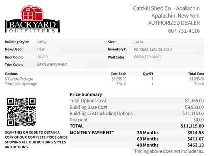 14x24 Utility Garage 73057