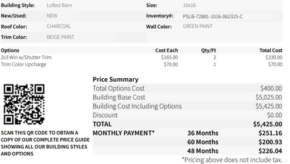 10x16 Side Lofted 72881