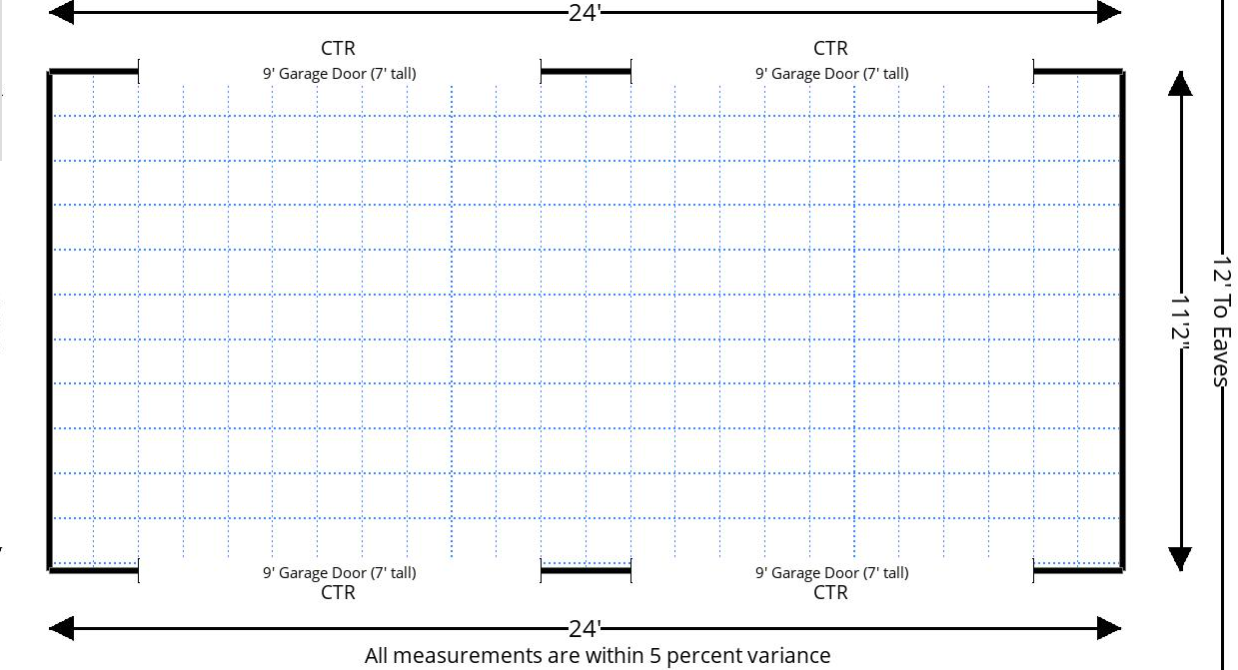 12x24 Four Door Garage!