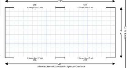 12x24 Four Door Garage!