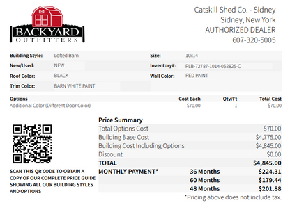 10x14 Lofted Barn 72787