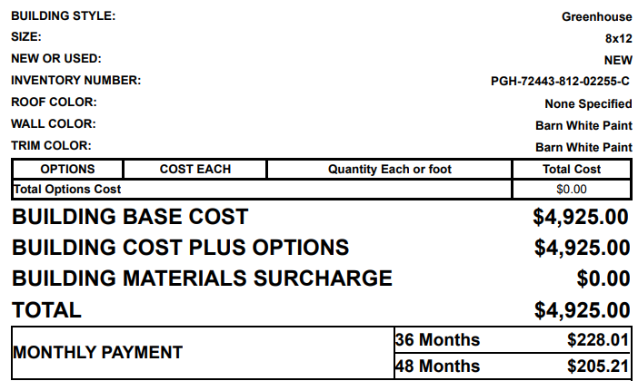 8x12 Greenhouse 72443