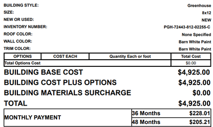 8x12 Greenhouse 72443